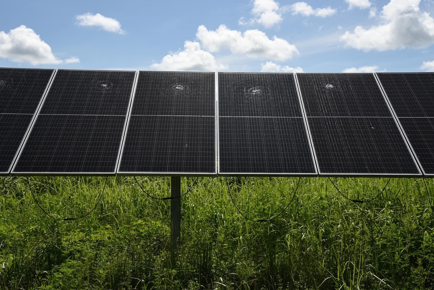 Solar panels allegedly destroyed in Florida by Hashem Younis Hashem Hnaihen of Orlando, Florida.