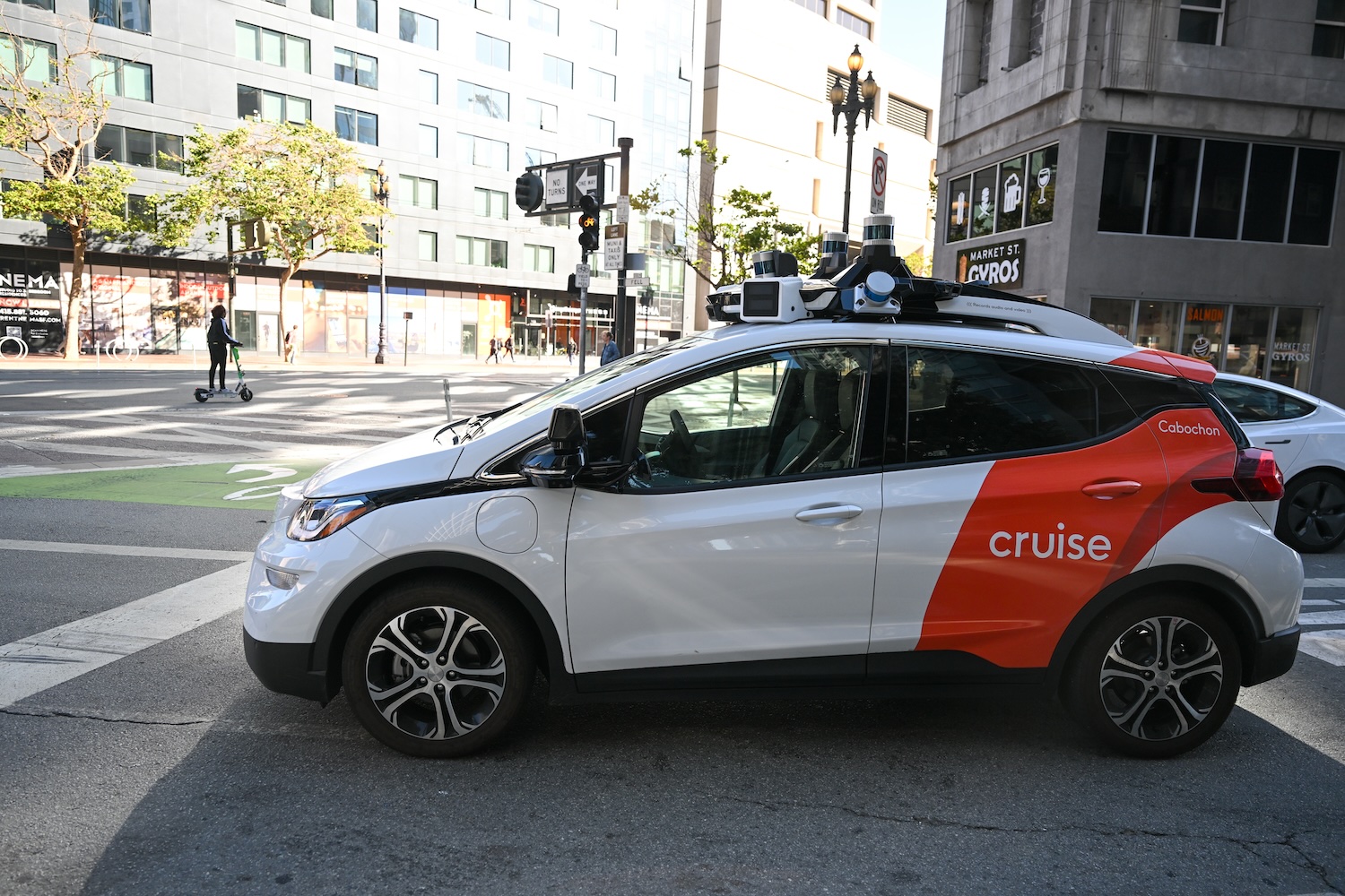 A Cruise robotaxi seen during operation in San Francisco, California, USA on July 24, 2023.