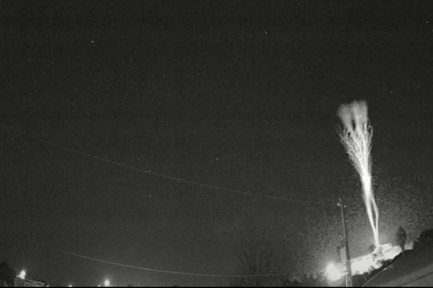 Image of a gigantic jet over Puerto Rico