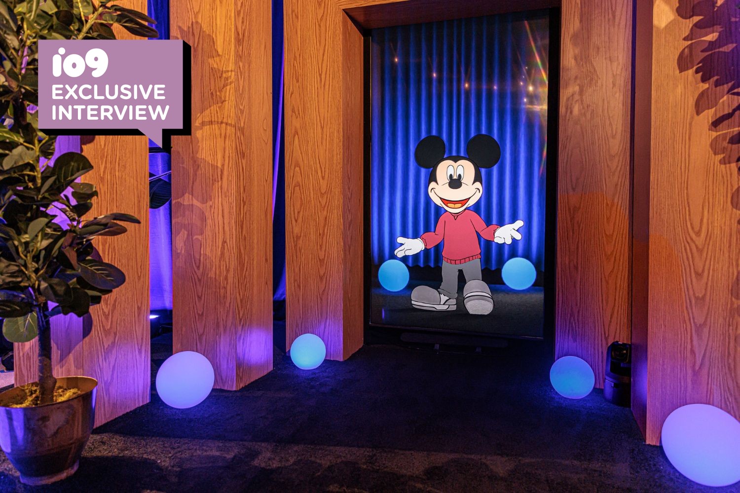 We spoke with Mickey Mouse using a blend of animation, motion capture, and voice acting.