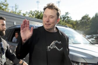 Elon Musk attends the men's final on day fourteen of the 2024 US Open Tennis Championships at the USTA Billie Jean King Tennis Center on September 8, 2024 in Flushing Meadows, Queens, New York City. (