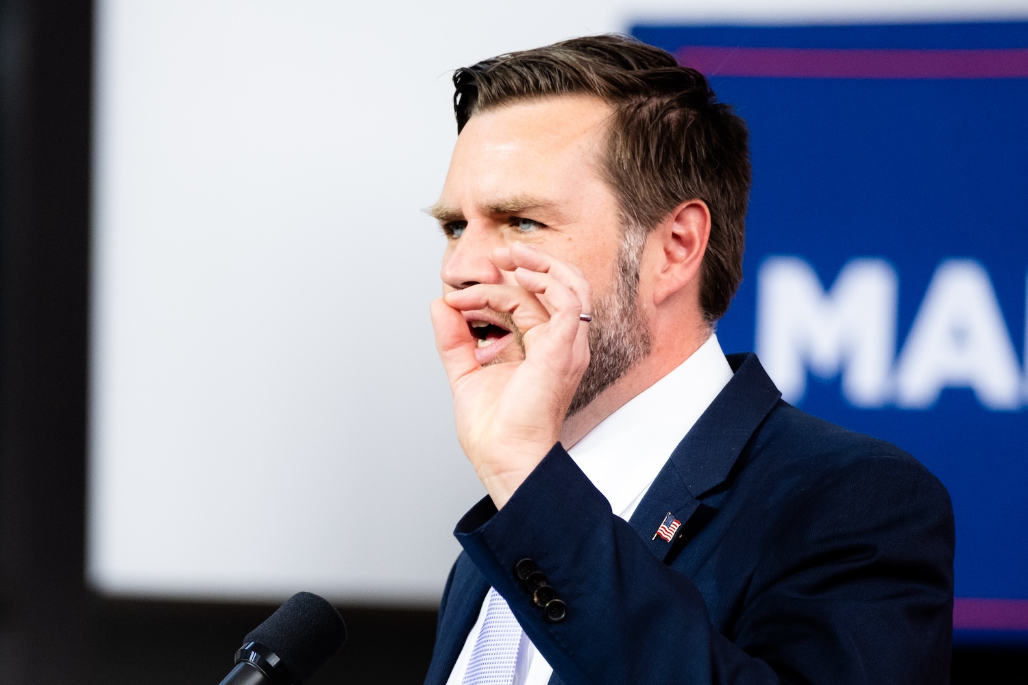 J.D. Vance, the Republican Vice Presidential nominee, speaks at a rally in Raleigh, North Carolina .