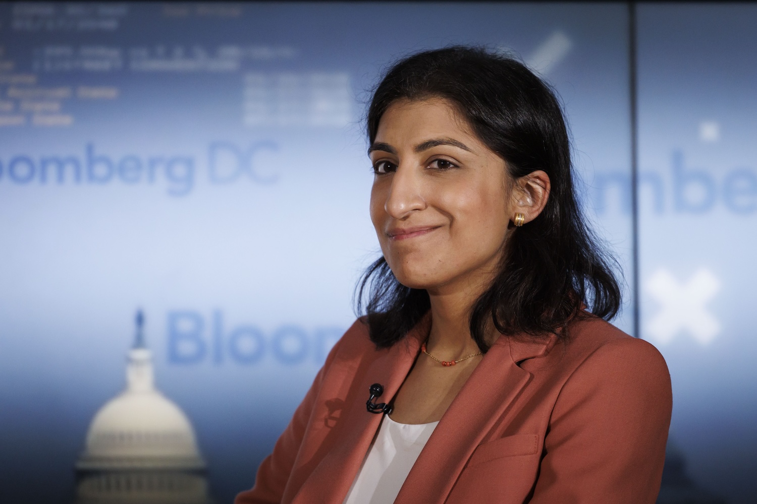 Lina Khan, chair of the Federal Trade Commission (FTC), during a Bloomberg News interview in Washington, DC, US, on Tuesday, Sept 26, 2023.