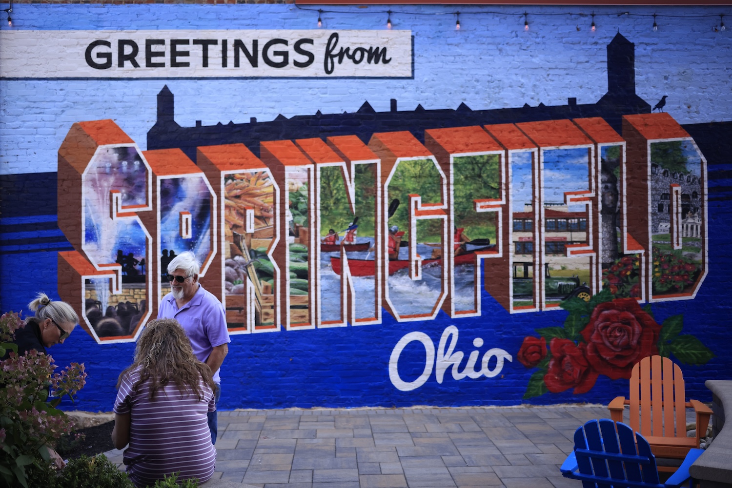 A mural is displayed in an alley downtown on September 16, 2024 in Springfield, Ohio.