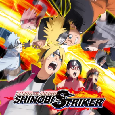 NARUTO TO BORUTO: SHINOBI STRIKER - Illustration principale montrant des personnages animés prenant la pose tout en se regardant.