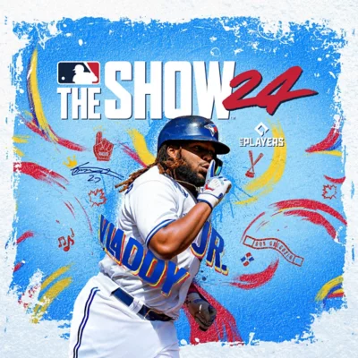 MLB The Show 24 – Key-Art mit Vladimir Guerrero Jr., der die Bases abläuft.