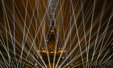 The Olympics 2024 opening ceremony lights on the Eiffel Tower