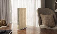 Bang & Olufsen has a book-shaped speaker that'll fit your shelf perfectly