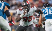 Tampa Bay Buccaneers Linebacker Jose Ramirez rushes a passer 