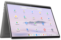 the HP Chromebook Plus x360 14c in tent mode