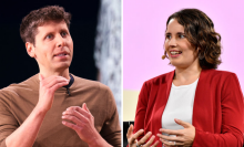 A composite of OpenAI CEO Sam Altman and former OpenAI board member Helen Toner.