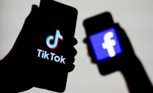 Facebook and TikTok on mobile phones