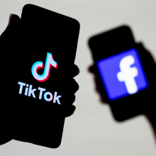 Facebook and TikTok on mobile phones