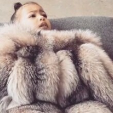 Two-year-old North West wears luxurious fur coat, demands 'No pictures!'