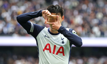 Son Heung-Min of Tottenham Hotspur celebrates