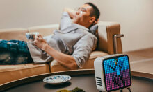 This funky pixel art speaker and clock is the pick-me-up we all need