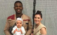 Real-life Finn and Rey show off their own precious BB-8