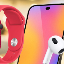 iPhone 16, Apple Watch, and AirPods composite