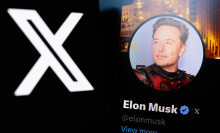 Elon Musk and X logo