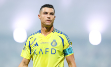 Cristiano Ronaldo of Al Nassr looks on