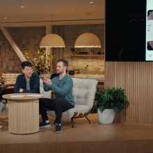 OpenAI's Mira Murati, Mark Chen, and Barret Zoph onstage at a live event