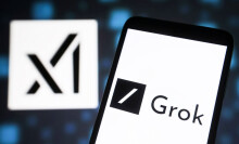 xAI Grok logo is seen on a smartphone screen.