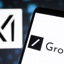 xAI Grok logo is seen on a smartphone screen.