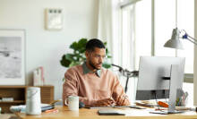 Person working on a desktop