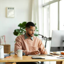 Person working on a desktop