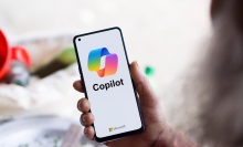 The Copilot logo displayed on a smartphone