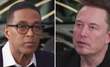 A composite of Don Lemon and Elon Musk on "The Don Lemon Show."