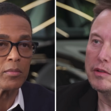 A composite of Don Lemon and Elon Musk on "The Don Lemon Show."