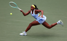 Coco Gauff of the United States returns