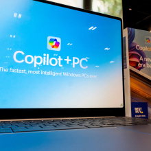 A Samsung Galaxy Book4 Edge laptop with Microsoft Copilot+ PC at a Best Buy store in Union City, California, US, on Tuesday, June 18, 2024. Microsoft Corp.'s Copilot+ PCs, the firm's new AI Windows laptops, go on sale at Best Buy Co. stores starting Tuesday.