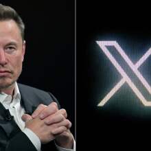 Elon Musk and X logo