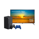 Xbox Series X, Insignia 42-inch LED 4K smart Fire TV, and extra Xbox controller 