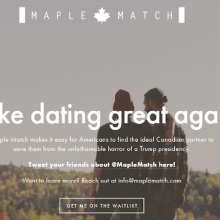 Dating site pairs Americans fleeing a possible Trump presidency with single Canadians