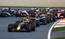 Max Verstappen of the Netherlands leads