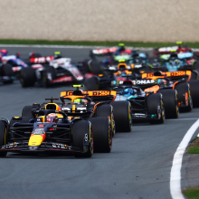 Max Verstappen of the Netherlands leads