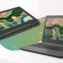 lenovo 300e chromebook in laptop and tablet form