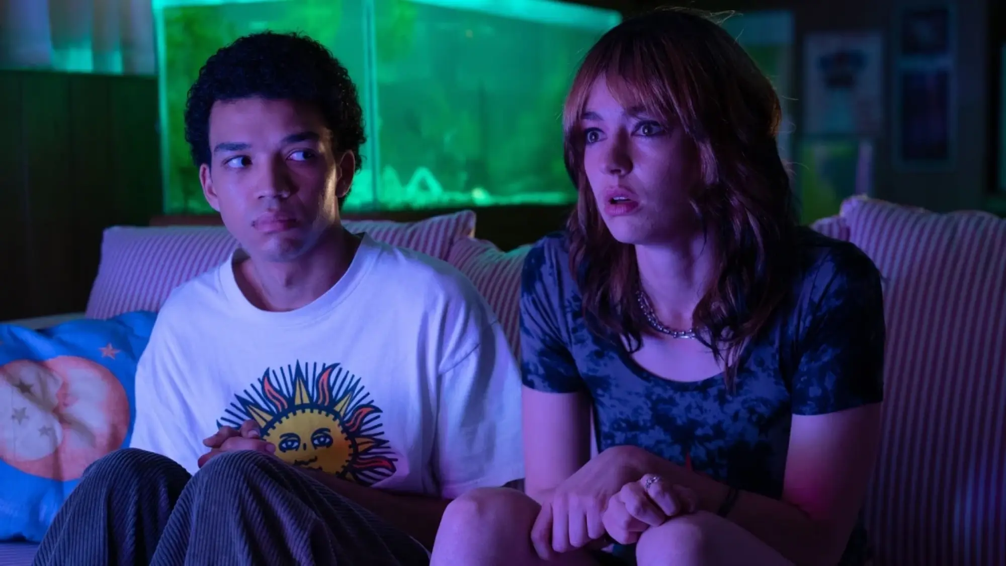 Justice Smith and Brigette Lundy-Paine in "I Saw the TV Glow."