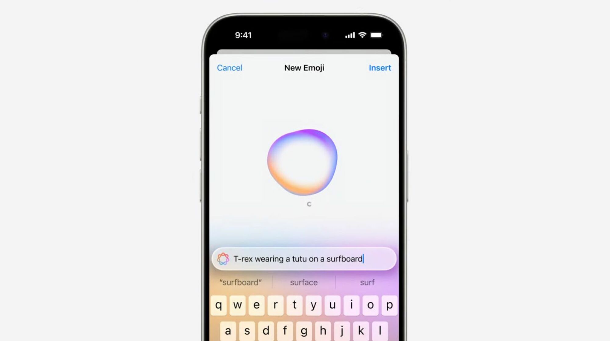 Genmoji demo at WWDC 2024 livestream