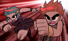 Ramona and Scott rush into battle in "Scott Pilgrim Takes Off,"