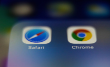Safari and Chrome web browser apps on iPhone
