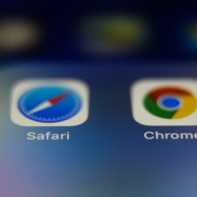 Safari and Chrome web browser apps on iPhone