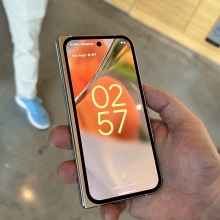 man's hand holding pixel 9 pro fold in phone mode