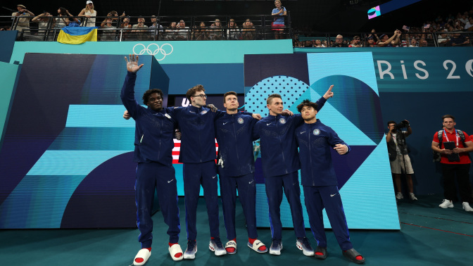 Athletes of Team United States enter the arena