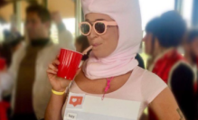 Genius woman dressed as a unsolicited dick pic for an undeserving costume party