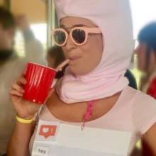 Genius woman dressed as a unsolicited dick pic for an undeserving costume party