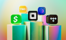 An image of the various corporate logos of Block's companies, such as Cash App and Square.